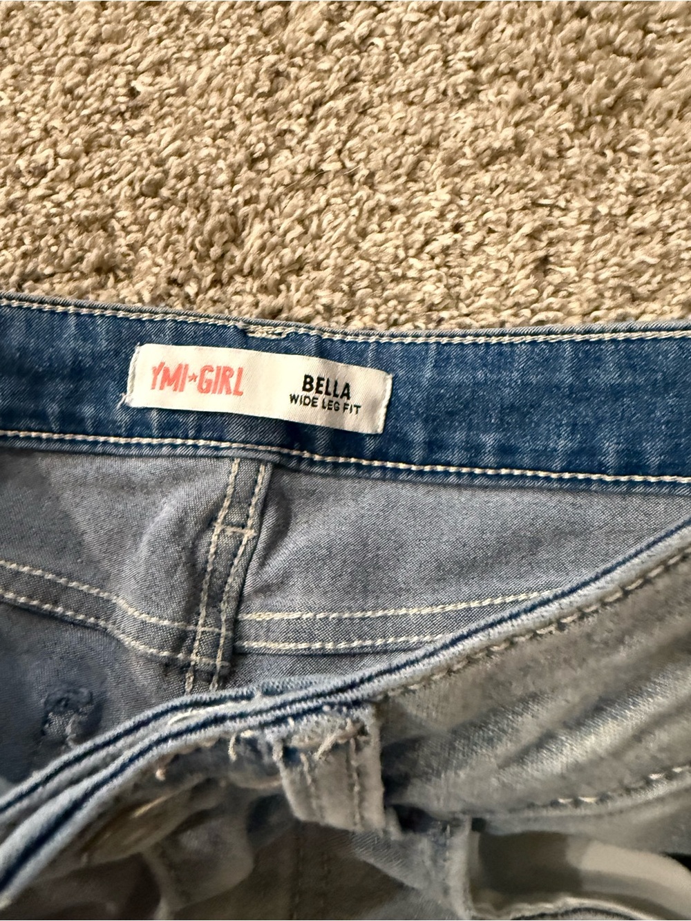 Bundle 3 for $12 Abella Light Blue Wide Leg Kids Jeans - Picture 2 of 3